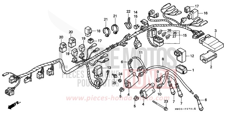 KABELBAUM (CB750F2) von CB Seven Fifty SCHWARZ (NH1) von 1994